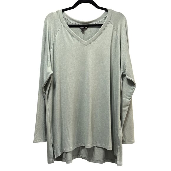 Banana Republic Long Sleeve Light Sage Green V-Neck Top Women’s XXL Rayon Blend - Picture 1 of 6